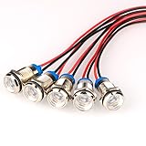 Gebildet 5pcs LED Indicatore Luminoso 10mm 12-24V Rosso - Impermeabile Per Cruscotto, Macchine, Elettrodomestici - Foto 7