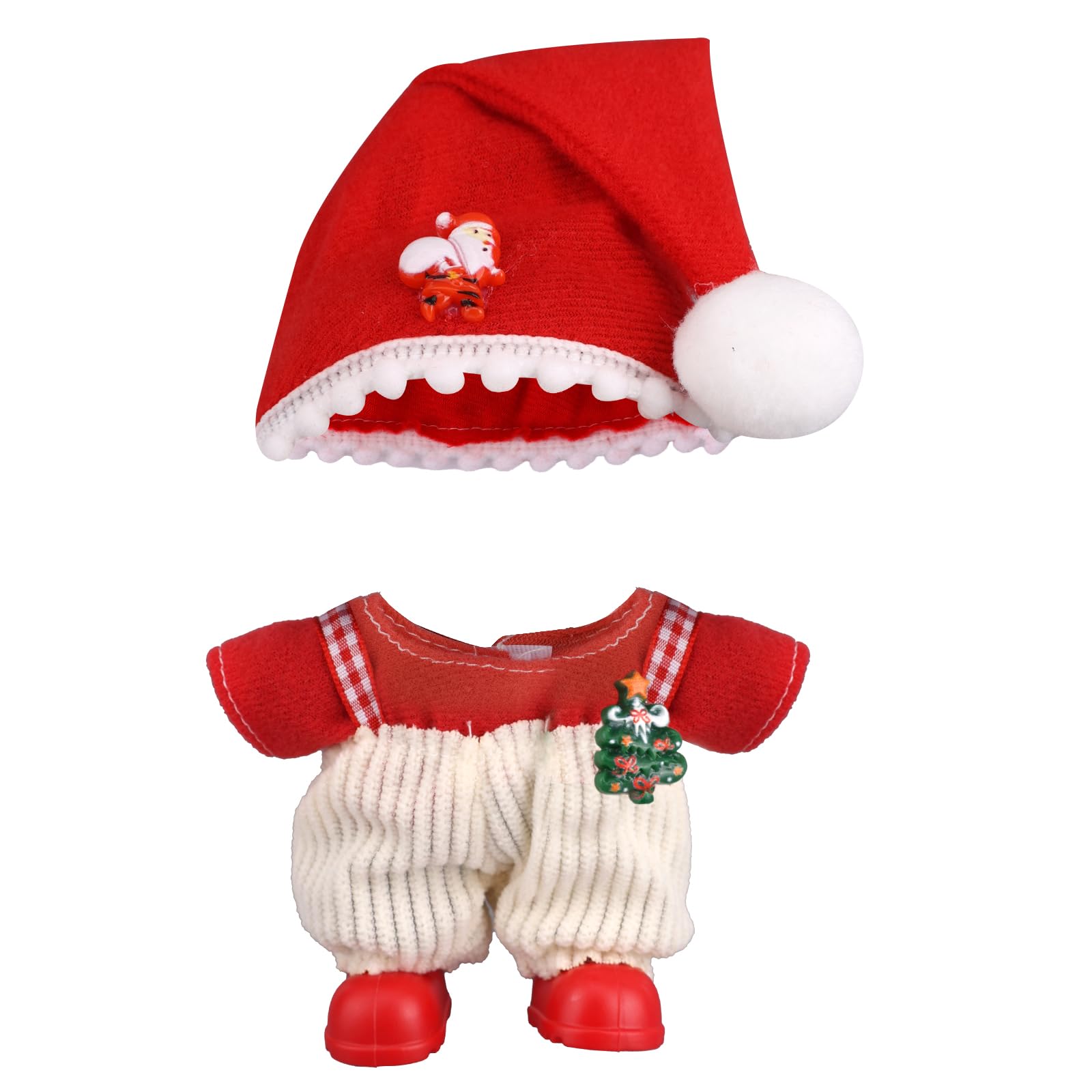 Doll Christmas Outfit Set, Cloth and Plastic Adorable Doll Christmas Clothes for 15-17cm/5.91-6.69in Plush Toy Decoration Display & Collection (Santa Claus) β image 1