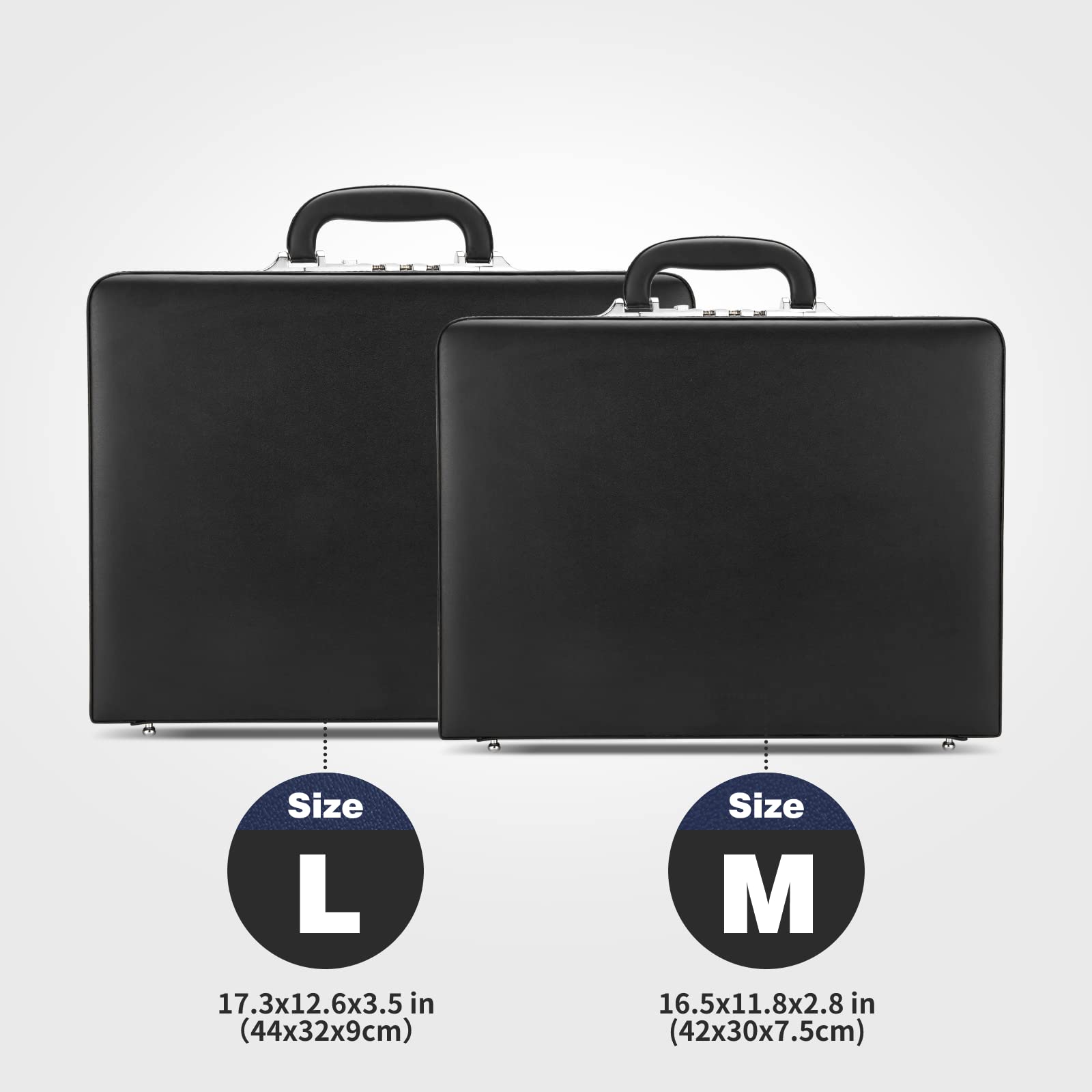 Briefcases for Men, Professional Leather Briefcase with Lock, Hard Shell Business Brief Case, Durable Executive Attache Case for Laptop Documents, Mens Hard Briefcase for Work Office Travel