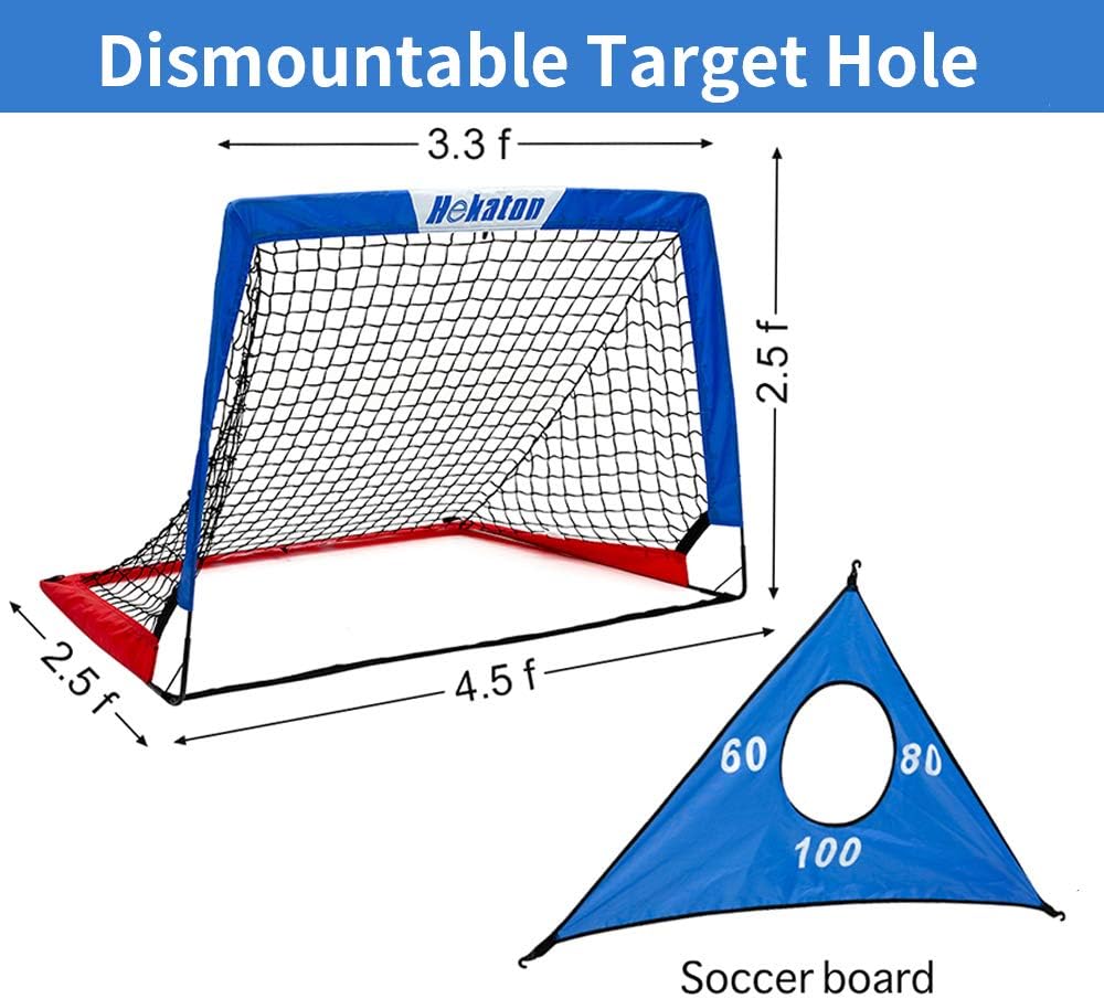 Hekaton Soccer Goals, Portable Soccer Goal for Kids for Backyard, Toddler Soccer Goal Set of 2 with Carry Case, 3.5'/ 5' x 3' : Sports & Outdoors
