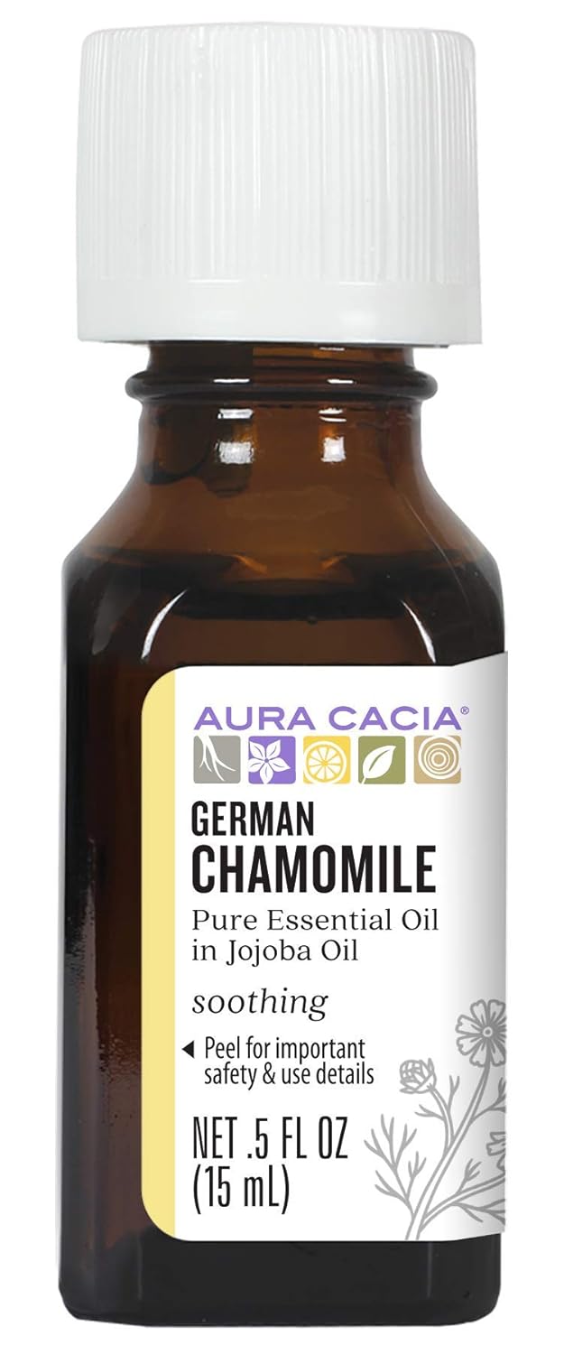 Aura Cacia German Chamomile Essential Oil (in jojoba oil) | 0.5 fl. oz. | Matricaria recutita