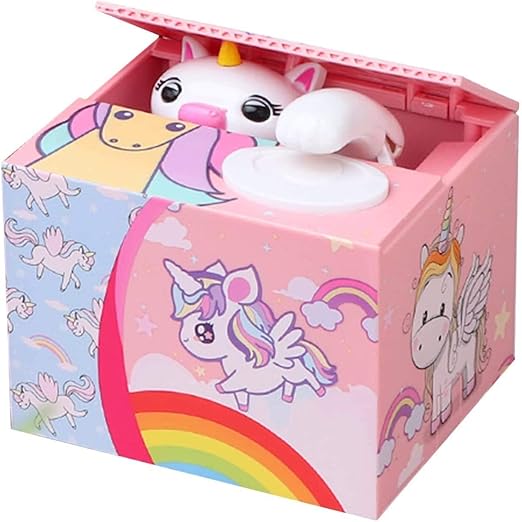 Unicorn Piggy Bank,Automatic Coin Stealing Mechanical Piggy Bank with