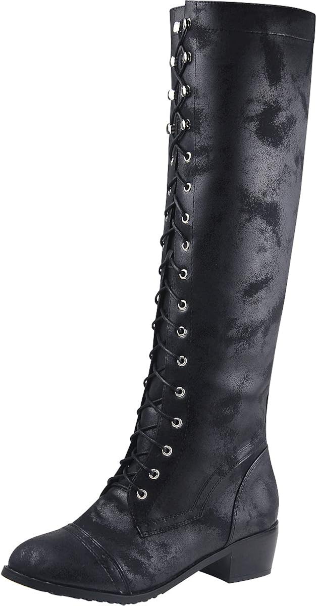 ladies lace up biker boots