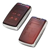 TANGSEN Smart Key Fob Case Cover Compatible with Land Rover Range Rover Sport Evoque Vogue Velar Discovery 5 Button Keyless Entry Remote TPU Transparency Frosted Key Shell