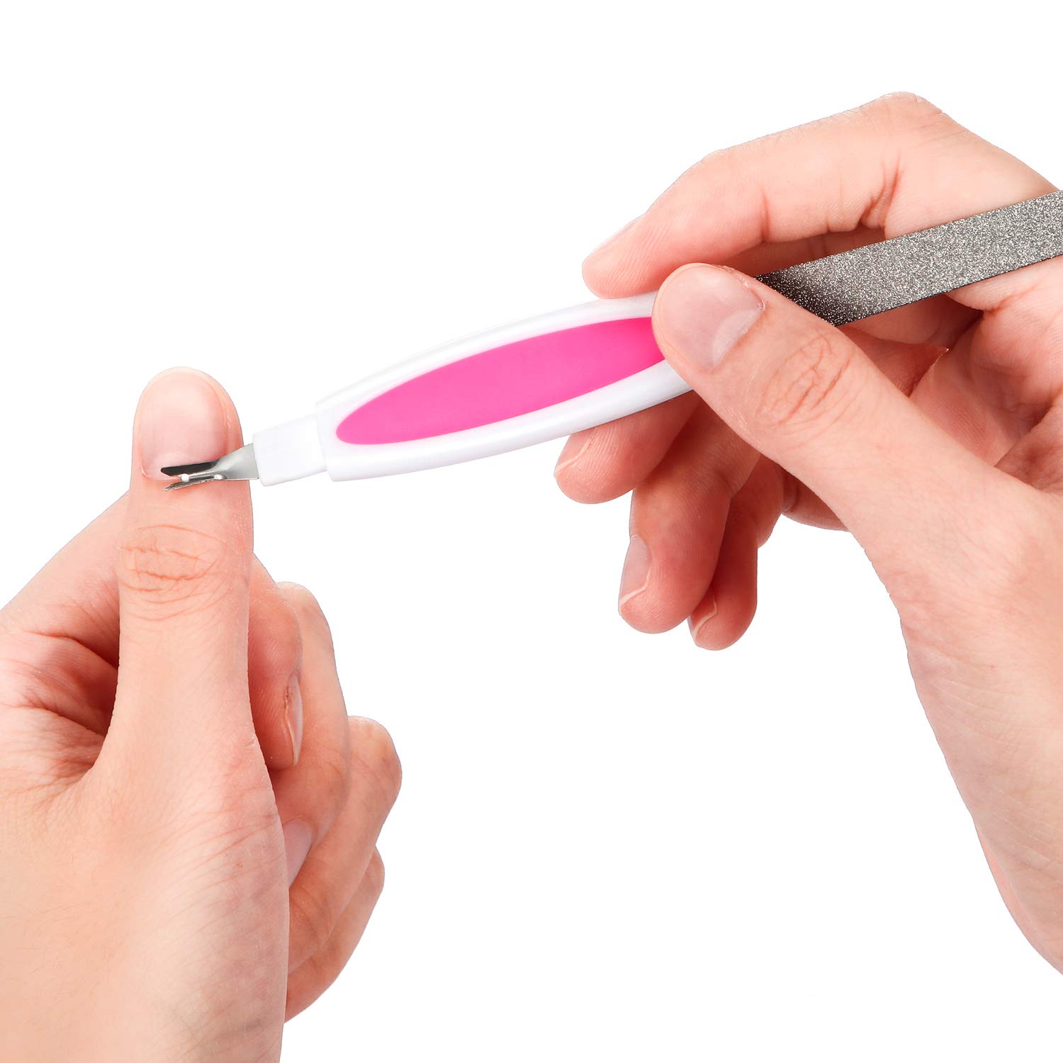 2 In 1 Nail File Cuticle Trimmer Remover Nail Buffers Tool 2 Sided Sapphire Files Pointed Dead Skin Cutter for Manicure Pedicure Tool Hand Foot Fingernails Toenails Care, 6 Pieces : Beauty