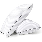 HYLEORY Bed Pillows King Size Set of 2 for Sleeping - Luxury Hotel Pillows, Soft & Supportive Down Alternative Microfiber Cooling for Night Sweats Back/Side Sleepers, White