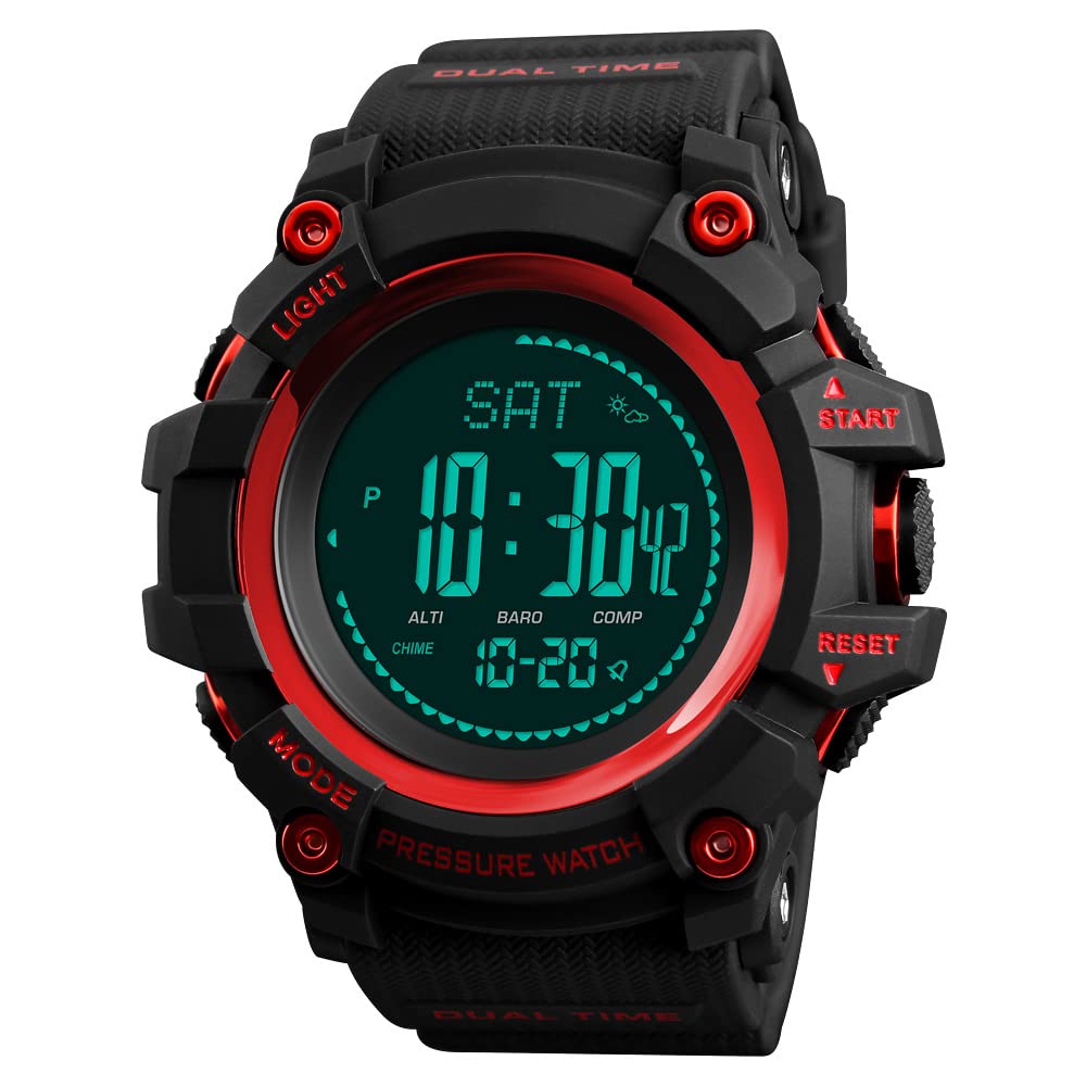 FeiWen Mens Outdoor Multifunction Digital Sports Compass Watch