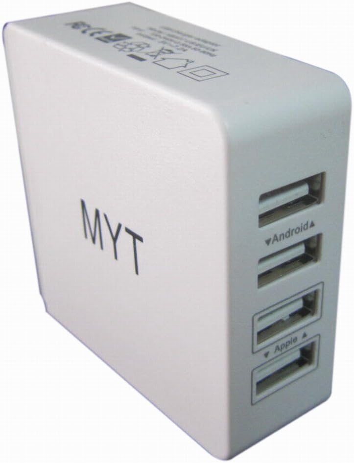 MYT 36W 7.2A 4 port High Speed Desktop USB Wall Charger Travel Adapter for Iphone, Ipad Air 2, Samsung Galaxy S6 / S6 Edge, Nexus, and more (4 port 36W wall charger)