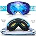 COPOZZ Ski Goggles, G1 Mens Womens Ski Snowboard Snowboarding Goggles - Over Glasses Double Lens Anti Fog Frameless,Cool REVO Mirror Blue for Men Women Youth Snowmobile Skiing