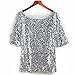 Glistening Sequin Cocktail Club Party Top Shimmer Glam Glitter Plus Size T-Shirt