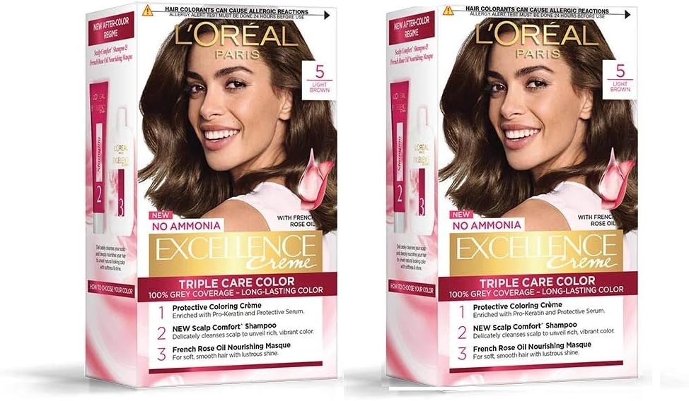 Excellence creme Lr 5 Natural Brown Hair Colour (100+72ml Each) - Pack of 2