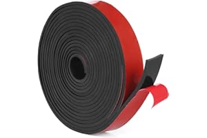 WochiTV Adhesive Solid Rubber Strips, 2" Wide x 1/16" Thick x 180" Long Self Stick Black Neoprene Rubber Rolls Perfect for DIY Insulation Cushion Gasket, Sealing, Liner, Weather Striping