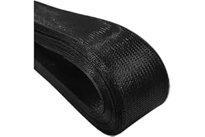 Abbaoww 50 Yards Soft Black Horsehair Braid 2 Inch Wide for Sewing Wedding Dress Dance Formal Dress Accessories Skirt Shaping Trimming