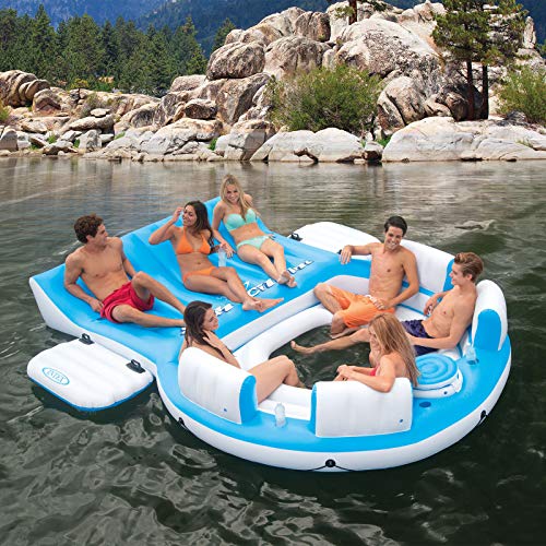 MrBigDeal Inflatable Float Relaxation Ocean Lake Island Lounge Tube Floating Raft w/Cooler