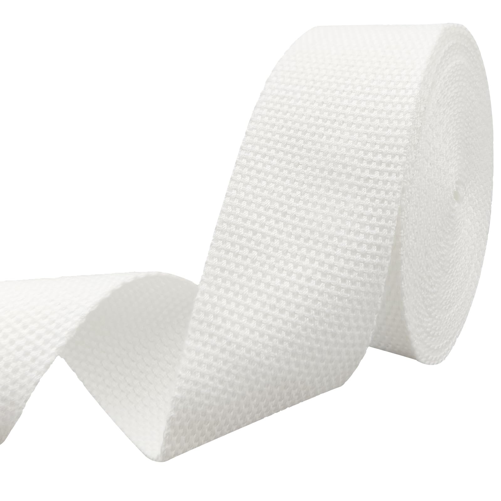 Photo 1 of 1.5 inch Cotton Webbing Braid Handles Bag Strap 15ft High Density Webbing Plain Weave Straps for Cloth Tote Bag, Pet Collars, DIY Projects, Crafts, Outdoor Accessories (529 White)
