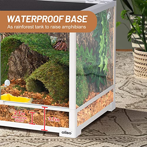 OIIBO 30 Gallon Reptile Tank, 24" x 18" x 18" Front Opening Reptile