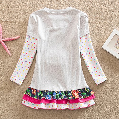 VIKITA Meisjes Jurken Cartoons Patroon Katoenen Jurk 1-8 jaar oud - Afbeelding 3