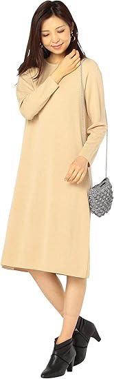 Amazon ノーリーズ Nolley S バックパールミラノリブワンピース 9 0035 6 02 023 36 キャメル ワンピース チュニック 通販