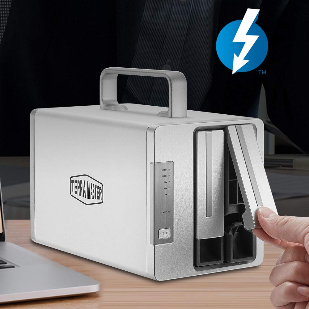 TERRAMASTER TD2 Thunderbolt 3 plus 7-in-1 Thunderbolt 3 Dock with RAID Storage External Hard Drive Enclosure
