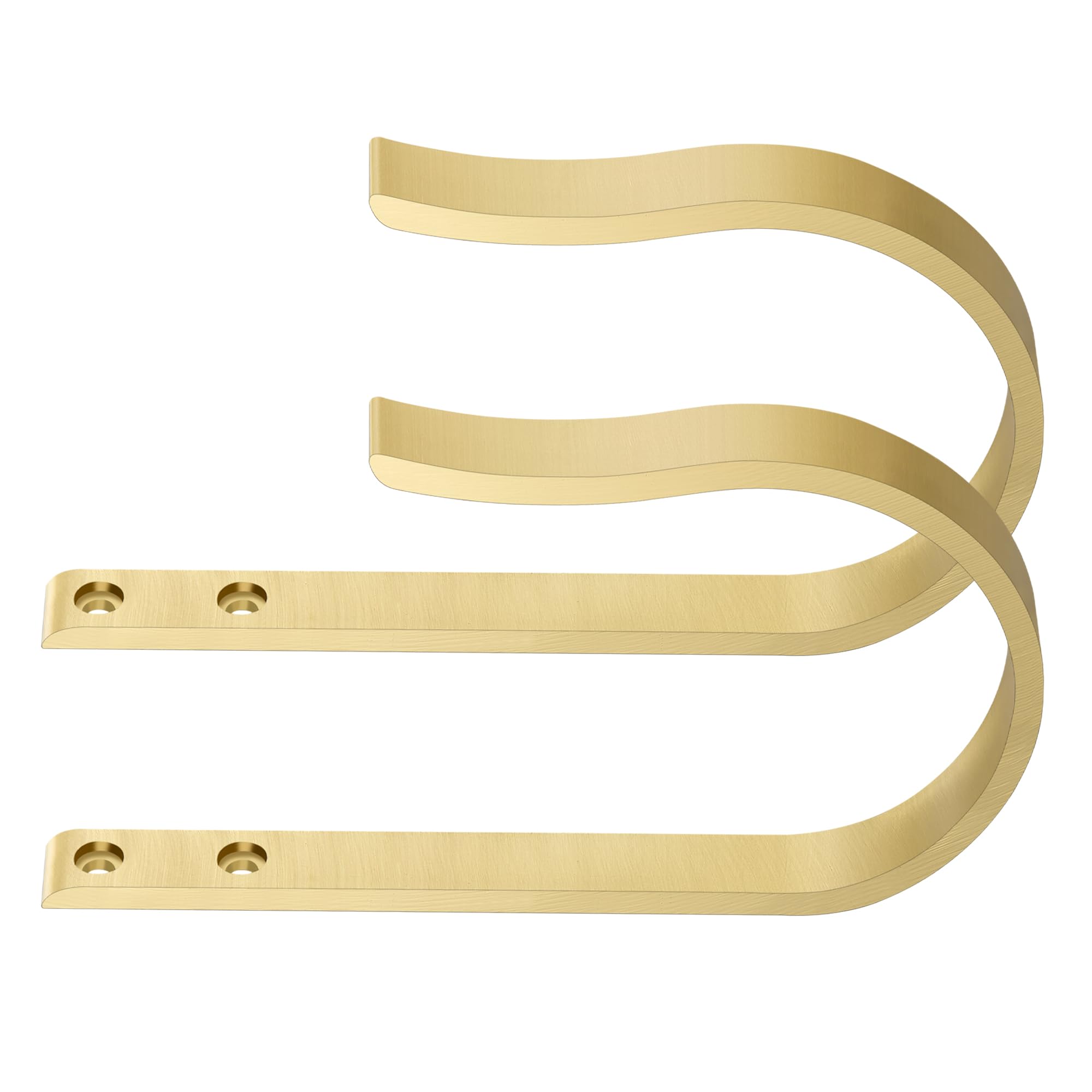Photo 1 of Brass Curtain Drapery Holdbacks,2Pcs Solid Aluminum U Shaped Wall Mounted Curtain Tiebacks