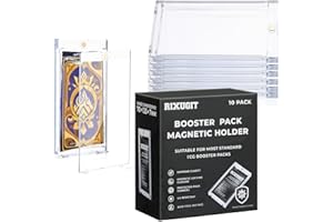 RIXUGIT 10-Pack One Touch Booster-Pack Magnetic-Holders - UV Protection Clear Booster Pack Cases, Fit for Standard Cards Storage and Display, Protect Your Collectible, Sports, and Gaming Cards