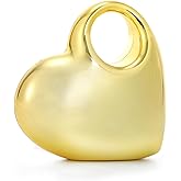 Oweisong Heart Shaped Purse for Women Gold Acrylic clutch Small Silver Metallic Evening Handbag for Wedding Bride Formal