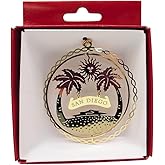 San Diego California Brass Christmas Ornament