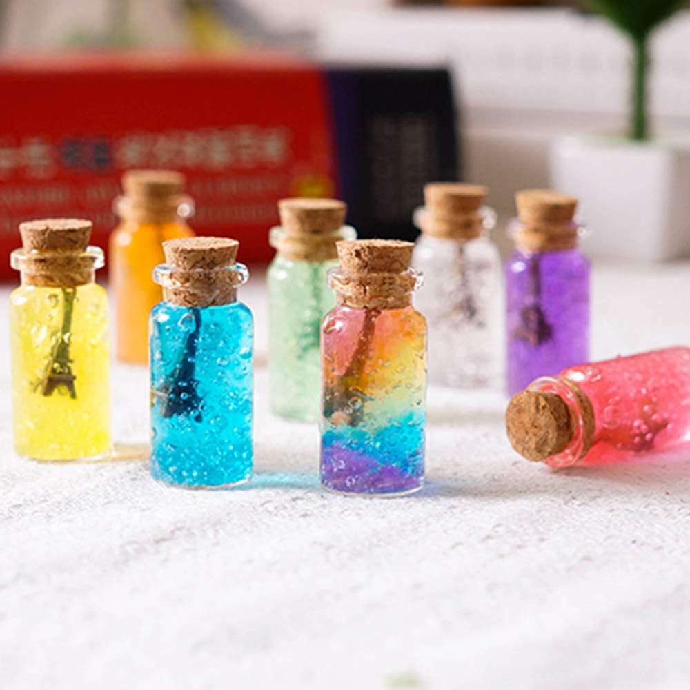 CUCUMI 44pcs Mini Glass Jars Bottles with Cork Stoppers Wish Bottles（20pcs 5ml and 12pcs 10ml and 12pcs 20ml）,50pcs Eye Screws,30 Meters Twine and 2pcs Funnel: Home Improvement