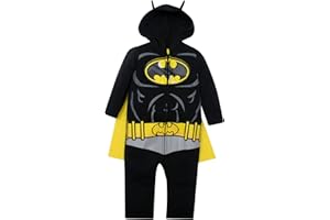 DC COMICS WARNER BROS Justice League Batman Baby Zip Up Cosplay Costume Coverall and Cape Newborn to Little Kid