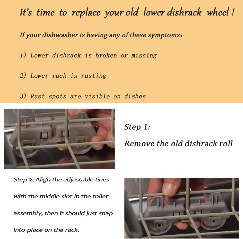 kitchenaid dishwasher roller replacement