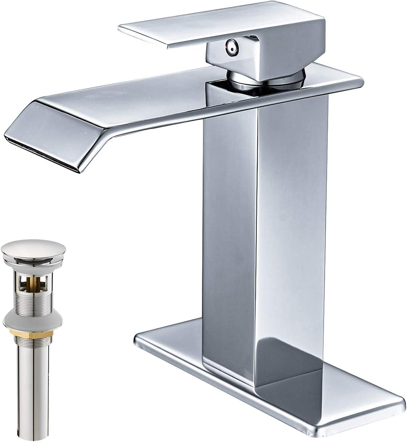 Homevacious Bathroom Faucet Chrome Waterfall Single Handle Single Hole
