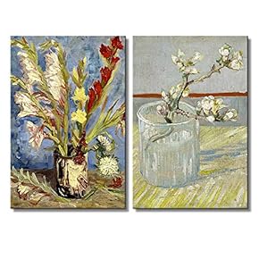 Sprig of Flowering Almond in a Glass Vase...