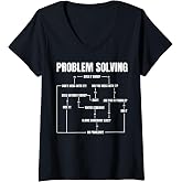 Women's Problem Solving Chart Geek Nerd Computer Programmer Men V-Neck T-Shirt