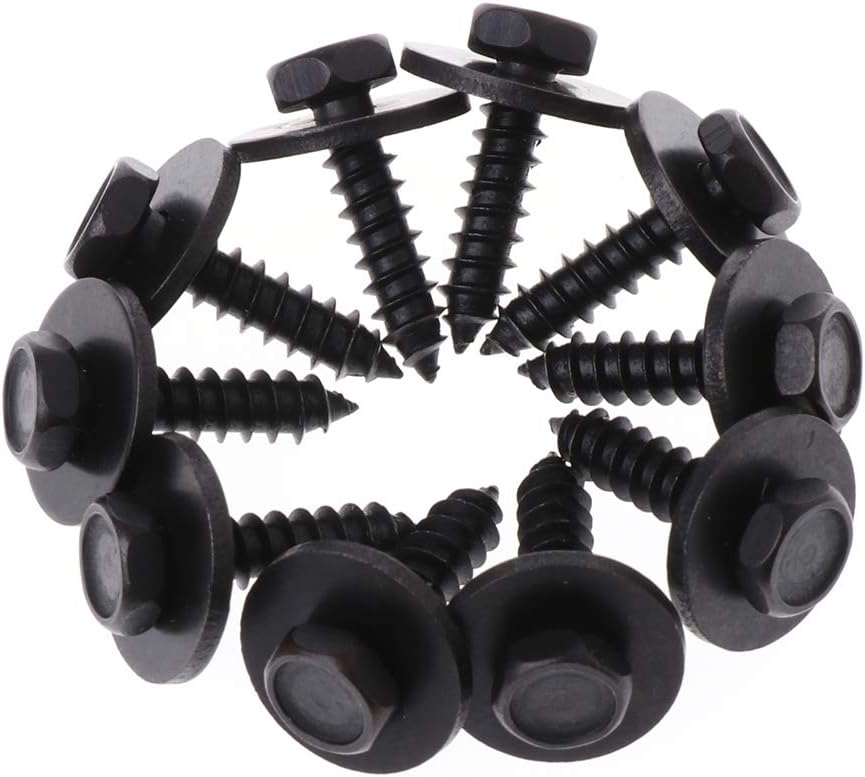 JENOR 10 Pcs 4.8x19mm SelfTapping Screws Captive Loose Washer 8mm Hex Head Black Amazon.co.uk