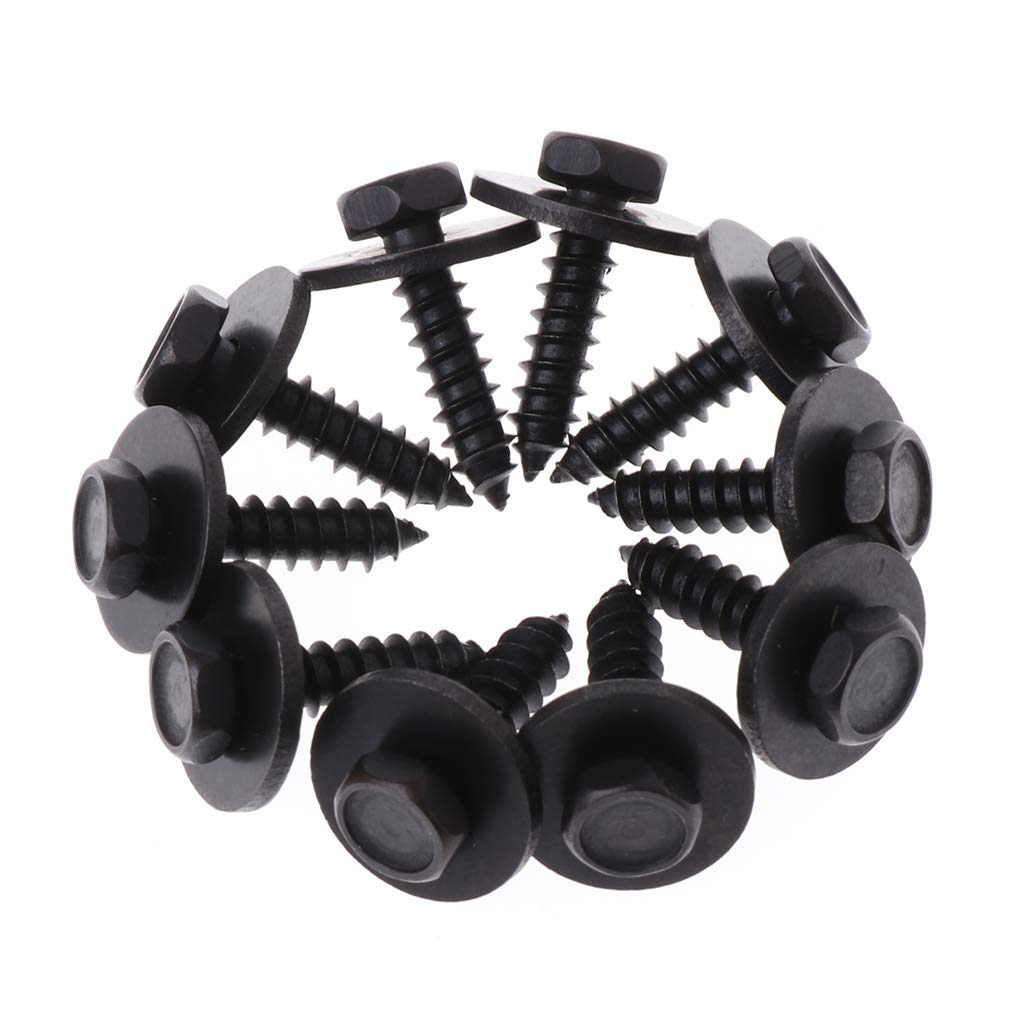 JENOR 10 Pcs 4.8x19mm SelfTapping Screws Captive Loose Washer 8mm Hex Head Black Buy Online in