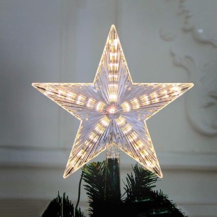 Amazon Co Jp 标题クリスマススターツリートッパー cmフラッシュスター装飾ライトクリスマスツリートップ装飾ライト2vクリスマス ツリー装飾クリスマスホリデー冬のパーティーの装飾 暖かい白 ホーム キッチン