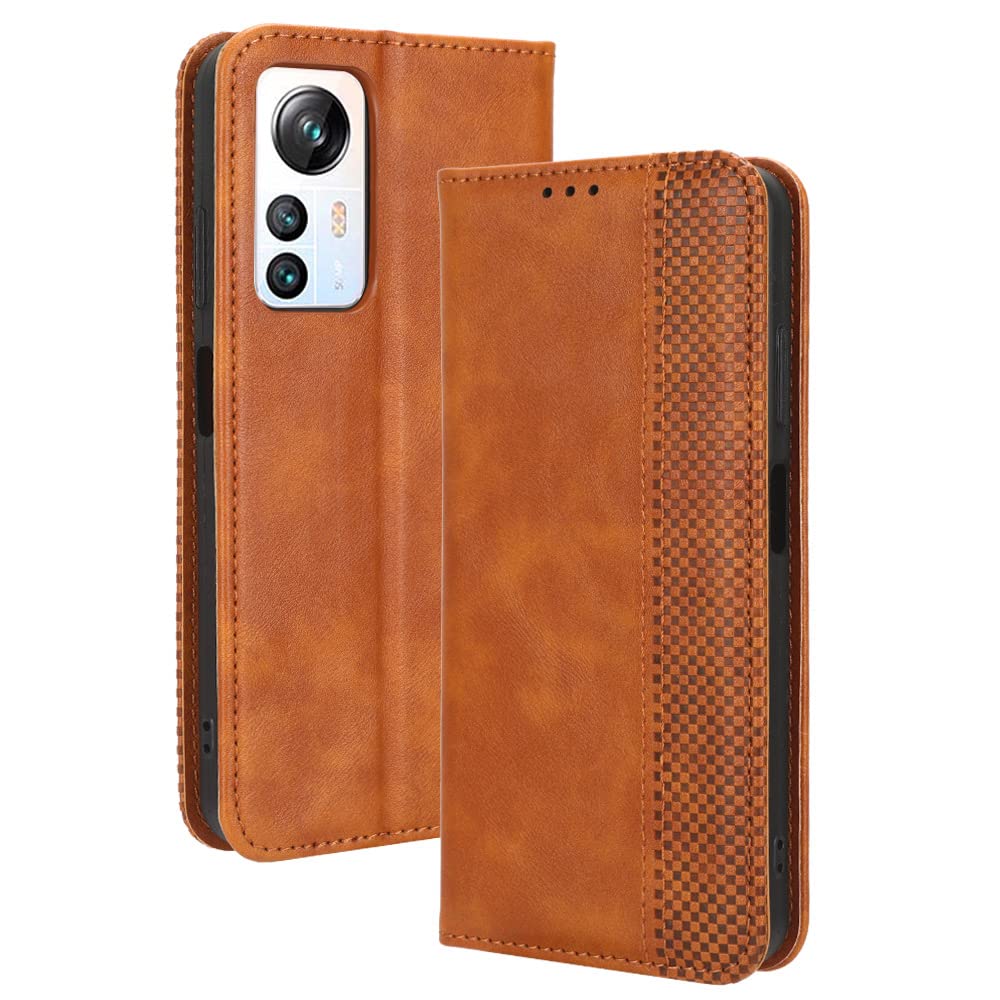 XINNI Protective Phone Case for Blackview A85, PU/TPU Vintage Flip Leather Shockproof Cover Magnetic Book Style Wallet, Brown — image 1