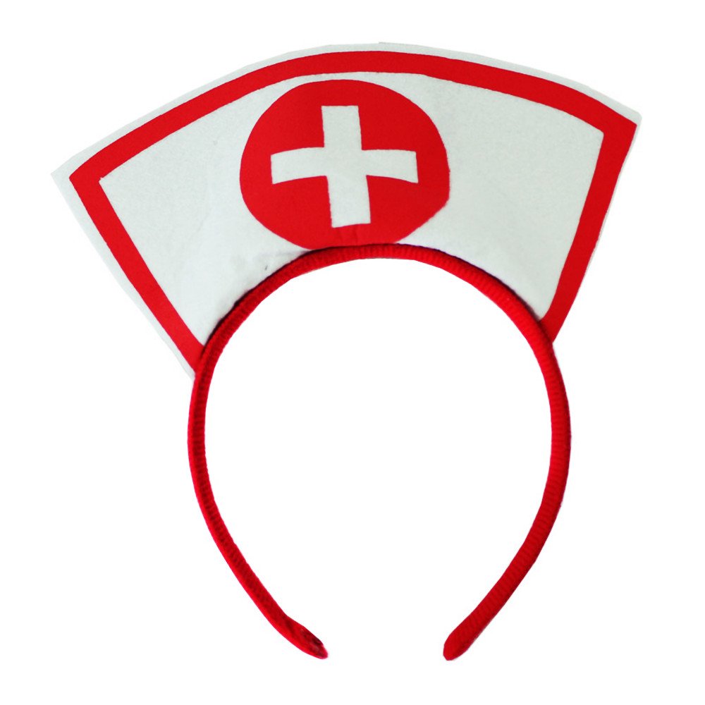 She's Shining Nurse Hat Headband Christmas Halloween Party Costume Cosplay Outfit