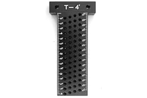 Woodworking Hole Ruler, T Shape Aluminum Alloy Scriber with Imperial Scales, Multi - Hole Marking Gauge for Accurate Cross Ca