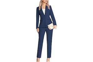 Kelyaa Women's 2 Piece Suit Notched Lapel One Button Slim Fit Business Office Work Tuxedo Blazer Pants Set