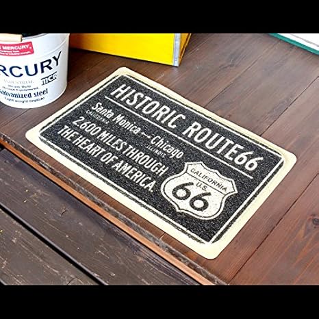 Amazon Co Jp 玄関マット おしゃれ コイルマット ルート６６ Sサイズ 40 60cm Route 66 ラバーマット フロアマット アメリカ雑貨 アメリカン雑貨 並行輸入品 ホビー
