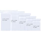Small Sealable Zipper Bags 500pcs 5 Assorted Sizes Clear Zipper Baggies Mini Plastic Jewelry Bag 2 Mil Tiny Poly Assorted Bags for Pills Candy Seeds Beads (7 Sizes to Choose from)