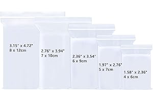 Small Plastic Bags for Jewelry 500pcs 5 Assorted Sizes Small Clear Resealable Zipper Poly Bags 2 Mil Mini Transparent Zip Bag