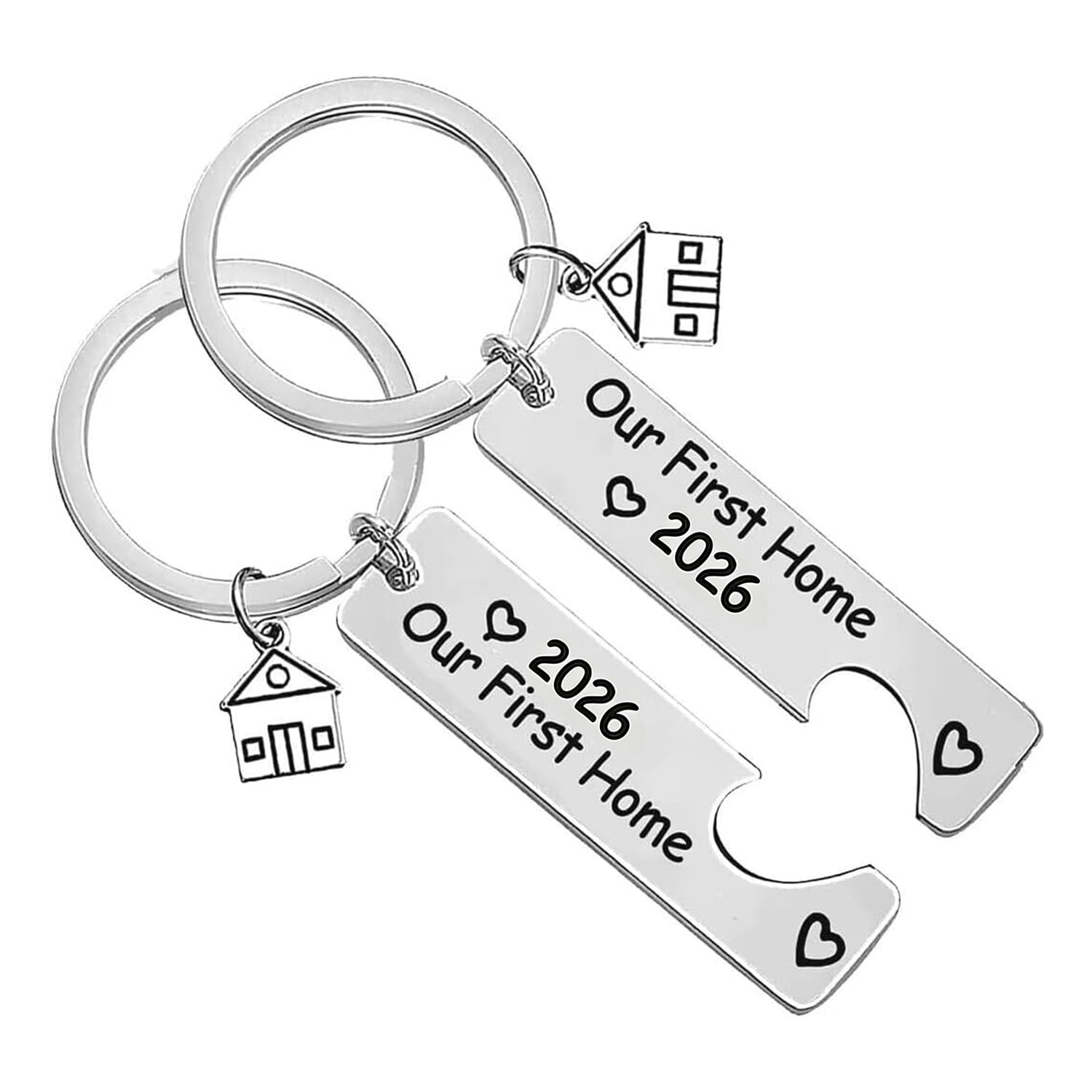 Nimteve 2PCs New Home Keyring Couple Gifts First Home 2026 Housewarming Gifts for New Homeowner House Keyring Moving in Keychain New Home Owner Key Ring New Adventures