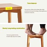 Aibiju Square Wooden Stool Dressing Table Stool Solid Wood 11.4 in Natural view 4