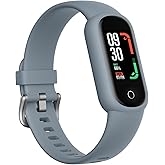 TOOBUR Fitness Tracker Watch with Heart Rate/Sleep Tracker/IP68 Waterproof, Activity Tracker with Pedometer Step Counter, Health Watch for Women Men with 14 Sports Compatible Android iOS, Slate Gray