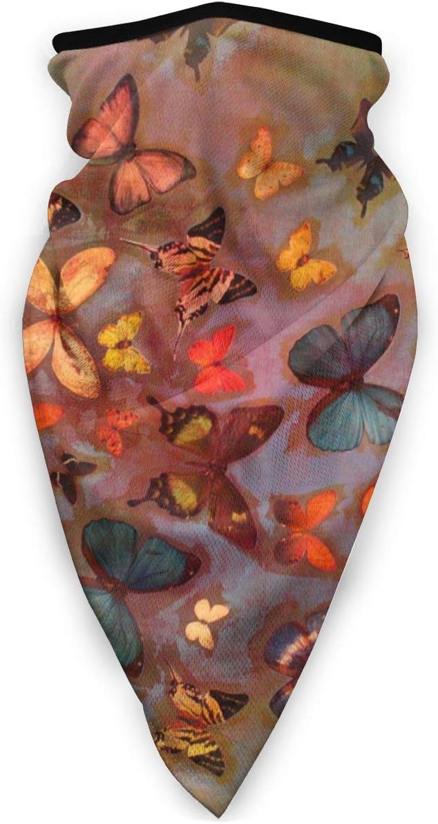 Jxrodekz Vintage Butterfly Multifunctional Head Scarf, Face Mask, Balaclava, Magic Scarf, Sweatband for Fishing, Yoga, Motorcycling