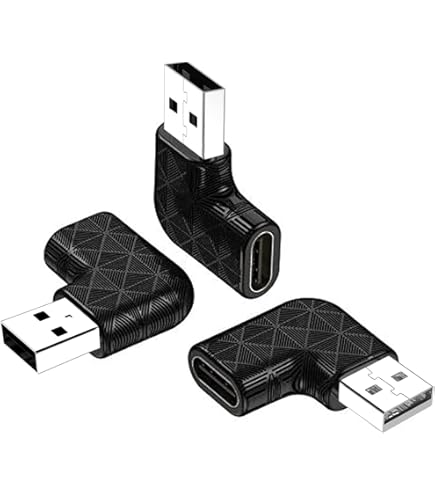 Duttek 90-Degree USB C To USB A Adapter (4-Pack) - 10Gbps Right Angle Converter