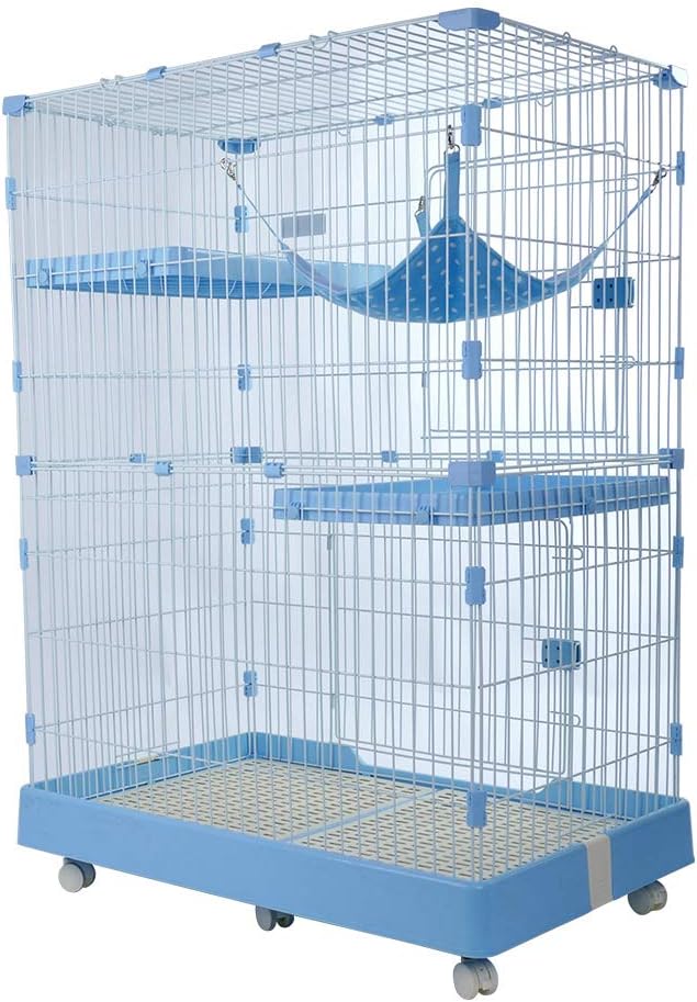 DZLA Cage pour chat maison avec 3 niveaux Cage pour animaux de