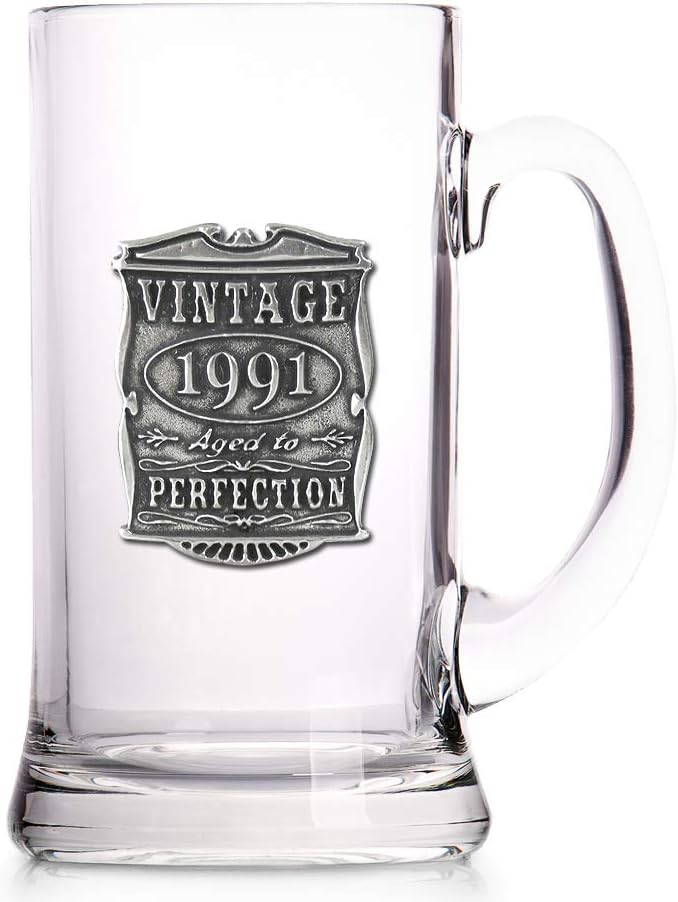 English Pewter Company 1 Pint Vintage Years 1996 30th Birthday or Anniversary Beer Mug Glass Tankard - Image 3